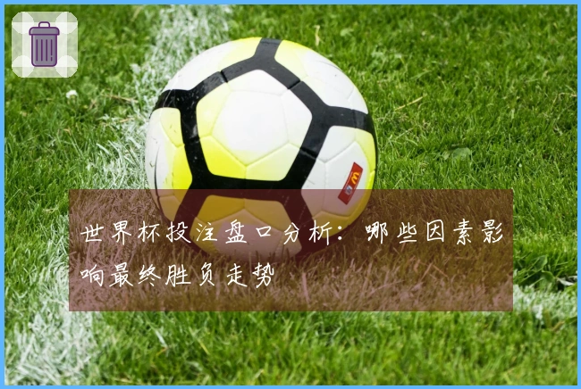 世界杯投注盘口分析：哪些因素影响最终胜负走势